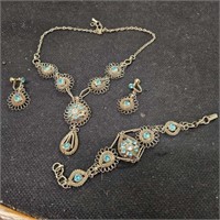 vintage necklace, bracelet &earring set