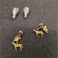 2 sets of horse earrings
