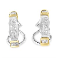 14k Two-tone Gold .50ct Diamond Earrings