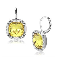 Cushion Cut 4.00ct Yellow Sapphire Luxe Earrings