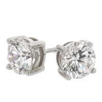 Elegant Round 3.91ct White Topaz Earrings