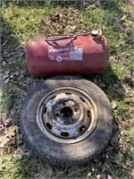 PORTABLE AIR TANK WITH TIRE AND WHEEL