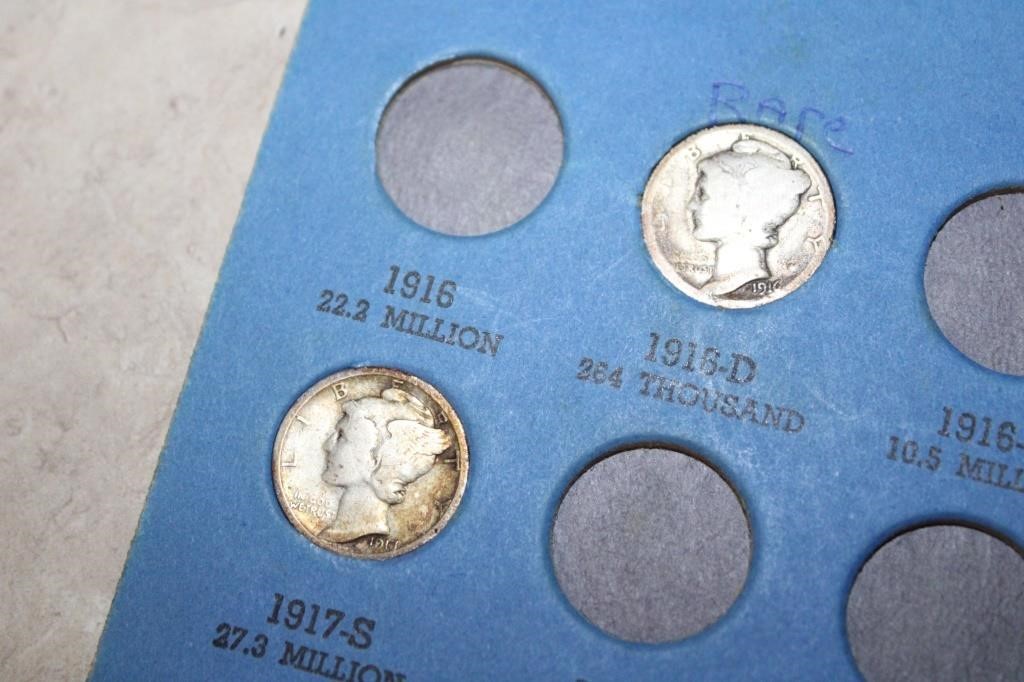 11 - Mercury Dimes  ( plus one other)