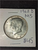 1968-D MS Kennedy half dollar