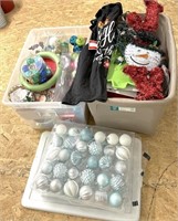 (2) Large Bins Christmas Items See Photos for