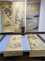Early Signed Japanese Painted Scrolls See Photos