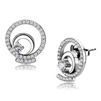 Round .10ct White Sapphire Circular Earrings