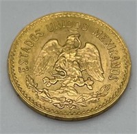 1955 pure gold Mexico 5 pesos coin 4.2gr