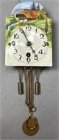Antique Small GERMANY Porcelain Cottage Clock See