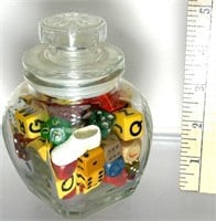 Early Estate Jar w/Antique Dice Etc. See Photos