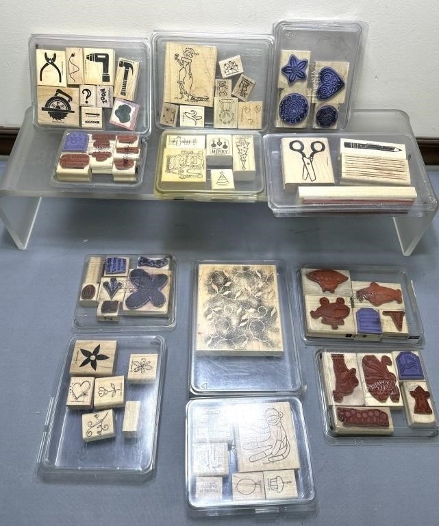 Collection Vintage Wood Figural Stamps / Blocks