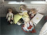 Four Collector Dolls & Misc.