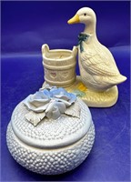 Goose candle holder & trinket box