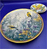 1 Golden Finch Plate & 1 Hummingbird plate