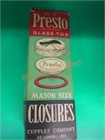 Vintage box presto number 10 glass tops