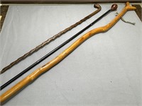 (3) Antique Canes See Photos for Details
