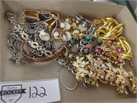 Vintage costume jewelry bracelet tray lot