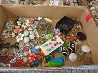 Vintage costume jewelry earring tray lot