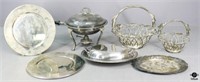 Silver Plate Chargers, Chafing Dish Baskets +