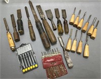 Large Vintage Chisel Lot See Photos for Details