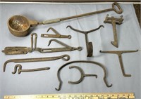 Early 1800's Hand Forged Farm Hooks & Latches See