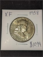 Benjamin Franklin Silver Half Dollar