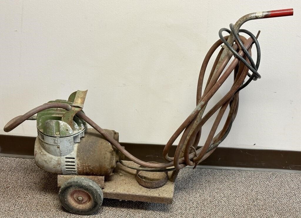 Vintage Working Compressor on Cart See Photos for