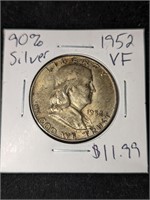 Benjamin Franklin Silver Half Dollar
