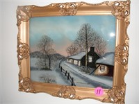 Winter in Holland (Painted on Glass)