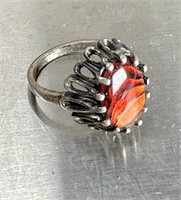 Vintage Nice Sterling Gemstone Ring See Photos