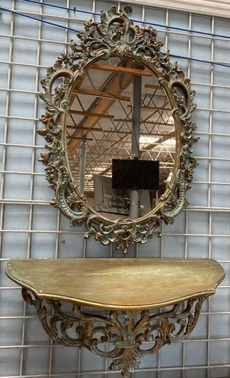 11 - WALL MIRROR & SHELF SET