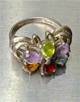 Vintage Sterling Gemstone Ring See Photos for