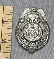 Vintage 'Private Detective' Early Badge Original