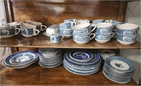 Blue and white stoneware