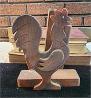 Vintage Rustic Rooster Wood Napkin Holder
