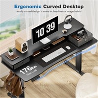 Electric Standing Desk w/ 2 Drawer, 55x24" , Black