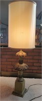 Green & Bronze Heavy Stone Mid-century lamp