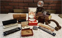 Vintage shaving kit, shoe shine kit, butane