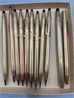 Cross gold filled pens and pencils