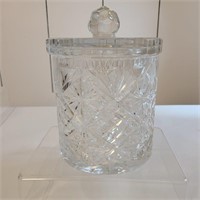 Vintage Crystal Biscuit Bin/ Cookie Jar with lid