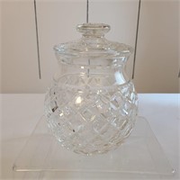 Vintage Waterford Crystal Ginger Cookie Jar w/ Lld