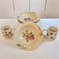 Fairyfield Stoneware Berry Valley Dishes set of 16