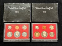 1981 & 1982 United States Proof Sets in Boxes