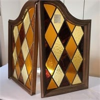 Pair Vintage Stain Glass Windows