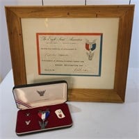 Vintage Eagle Scout Certificate and Pins/awards