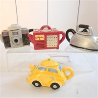 4 Vintage miniature Ceramic Novelty Tea Pots