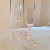 Tiffany & Co Crystal Champagne Glasses Pair