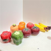 Vintage vegetabke & fruit S&P shaker sets