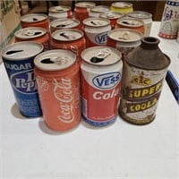 18 Vintage Cola, Soda and Sparkling Water Cans