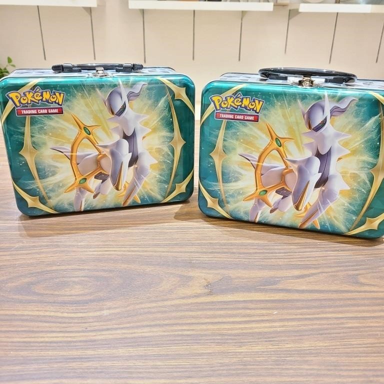 2 Pokémon Trading Card Game metal boxes